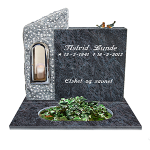 Gravminne gravmonument fra Eide Stein gravstein modell 377c 377 gravlykt lykt lyktenisje