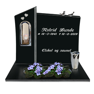 Gravminne gravmonument fra Eide Stein gravstein modell 457 helpolert lykt 